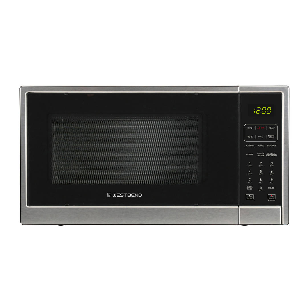 West Bend Microwave Air Fry, Convection Oven 3-in-1, 1.3 cu. ft. Capacity, in Black/Stainless Steel (WBAF130K3S)
