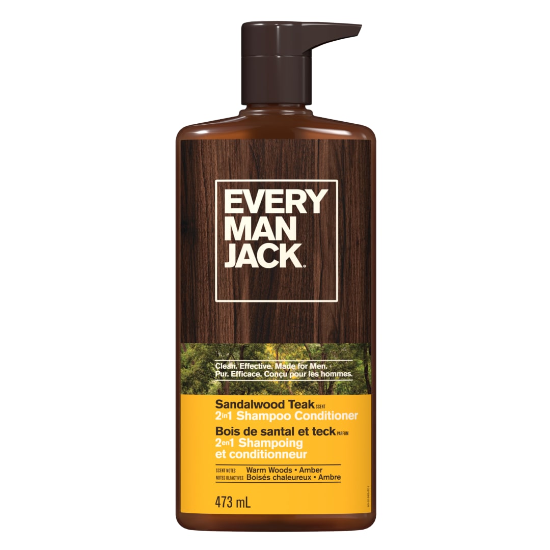 Every Man Jack Sandalwood Daily 2-in-1 Shampoo and Conditioner for Men, Naturally Derived, 473ml