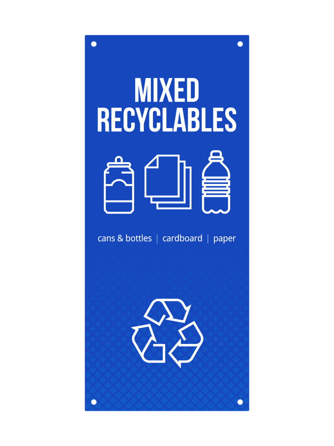  FUSION - Sign - Door - Mixed Recyclables - Blue