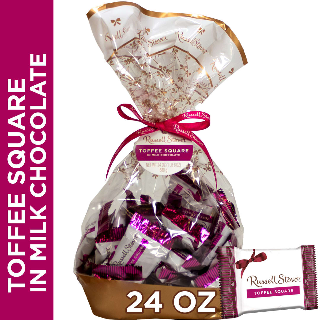 RUSSELL STOVER Milk Chocolate Toffee Squares Gift Bag, 24 oz.