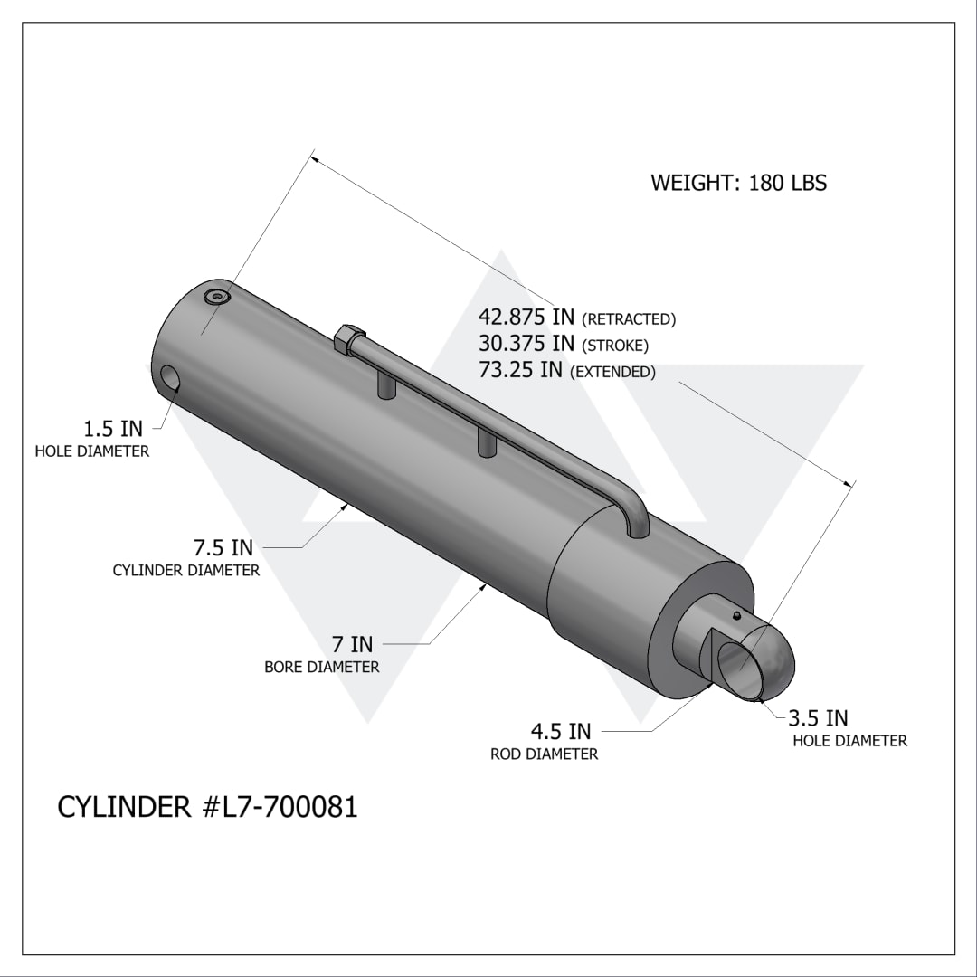 Wastebuilt® Replacement for Leach Operating Cylinder with Weldment (7" X 4.5" X 30.375")