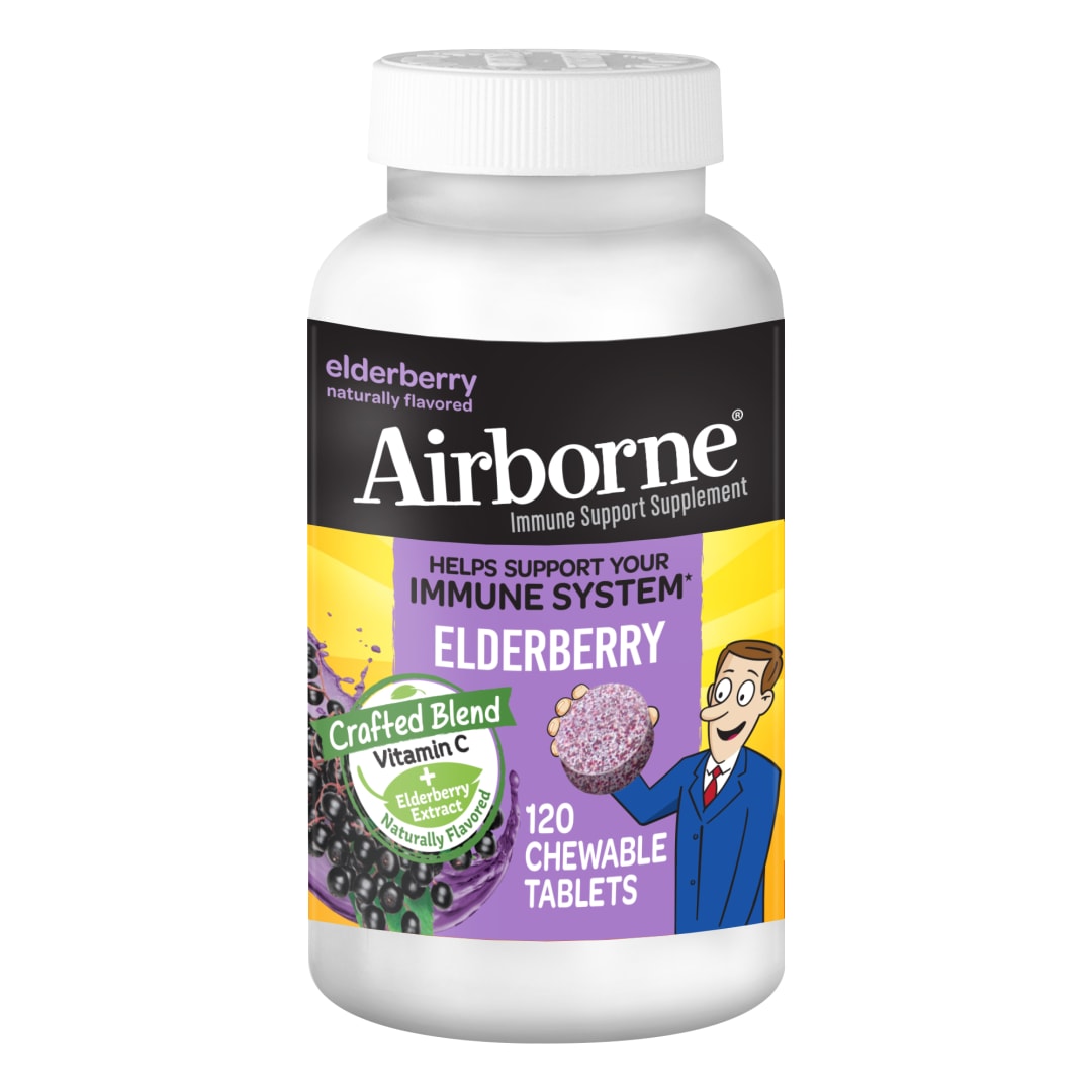 AIRBORNE® Chewable Tablets - Elderberry 24/120 ct.