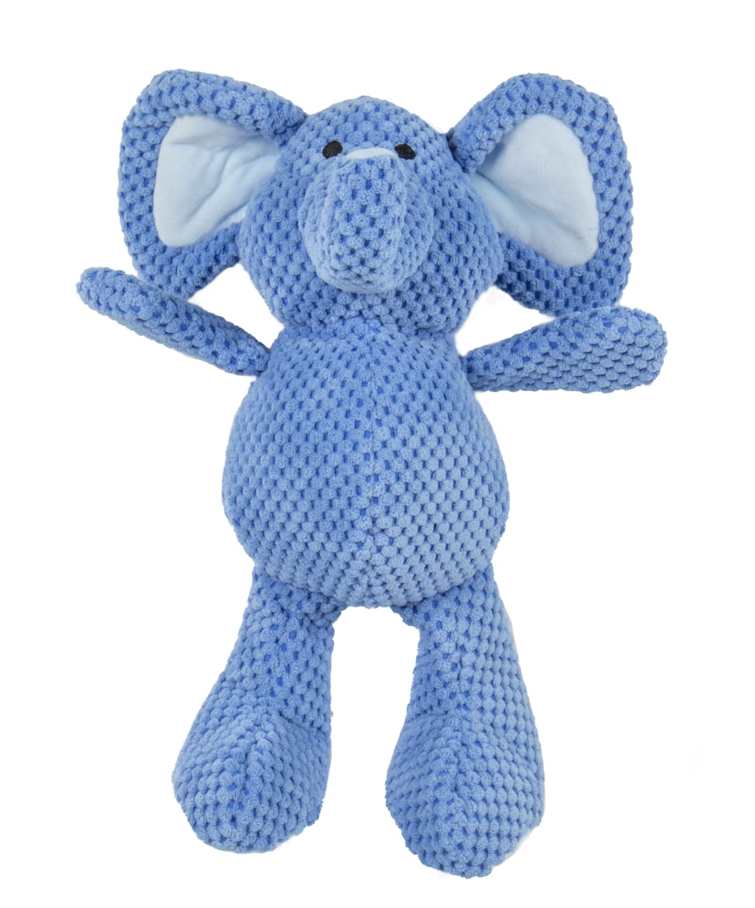 goDog Checkers Elephant Squeaky Plush Dog Toy With Chew Guard Technology, Blue, Large