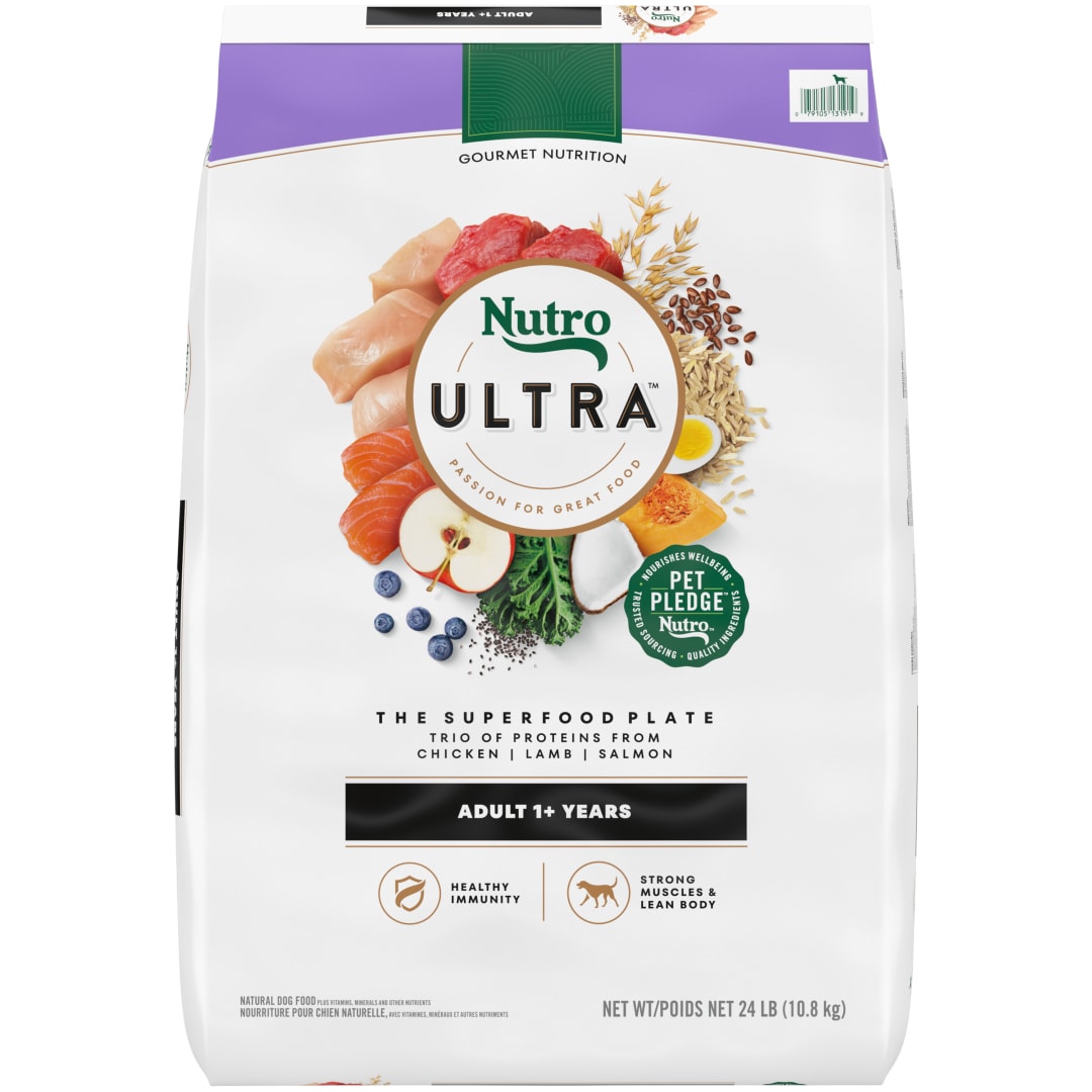 Nutro Ultra Adult Dry Dog Food with a Trio of Proteins from Chicken, Lamb and Salmon, 24 lb Bag