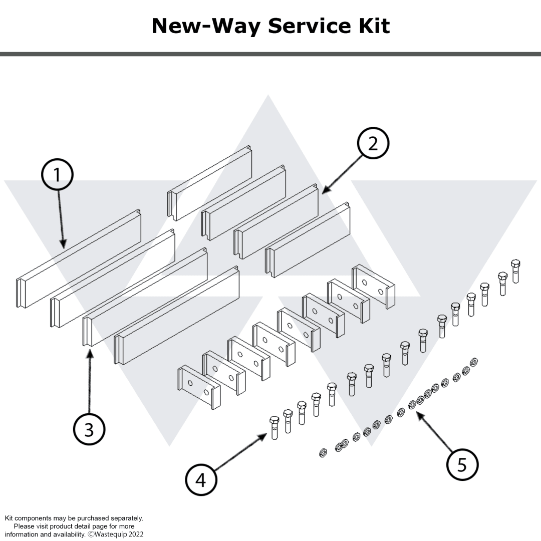 Wastebuilt® Replacement for New Way Service Kit UHMW Wear Pads\King Cobra Slide