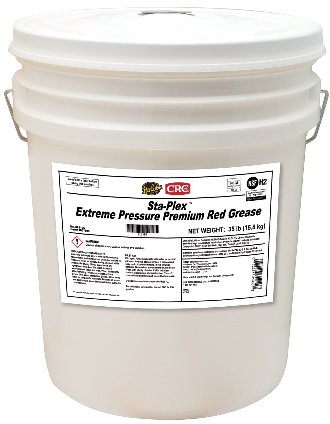 Sta-Lube Sta-Plex EP Premium Red Grease 1X35LBS