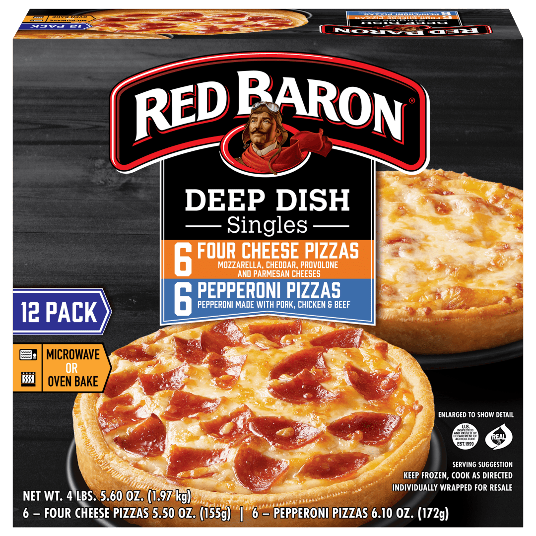 Pepperoni & Four Cheese Deep Dish Singles Frozen Personal Pizza Combo