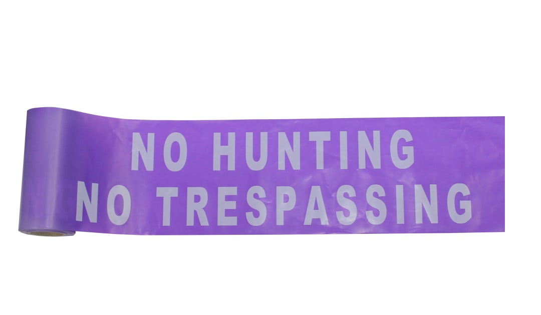 6 in. x 100 ft. No Hunting No Trespassing Purple Barricade Tape (12-pack)