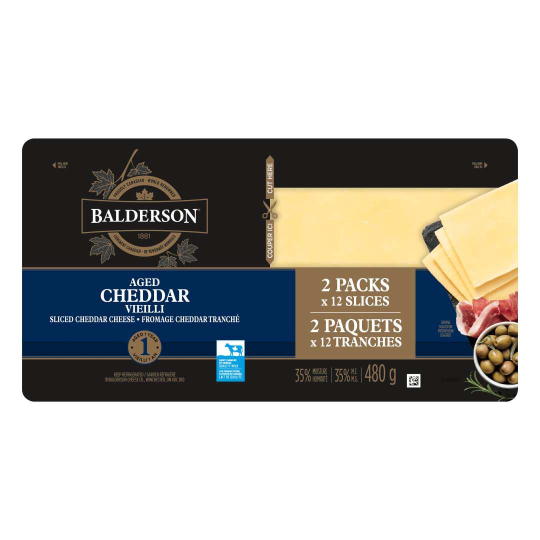 Balderson Cheddar Cheese 1 Year Old, 2x12 slices, 480g