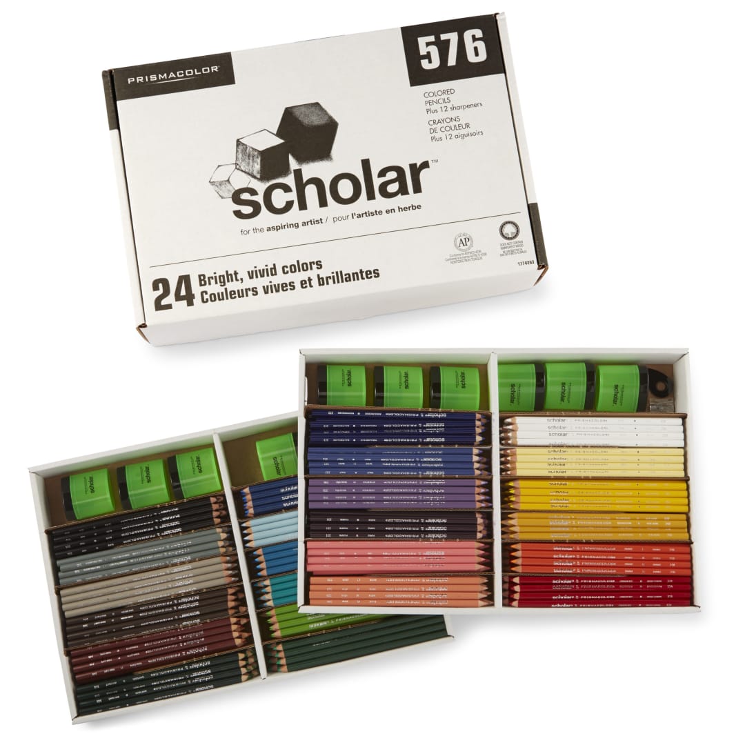 Prismacolor® Scholar Colored Pencils and Sharpener Set, Class Pack of 576