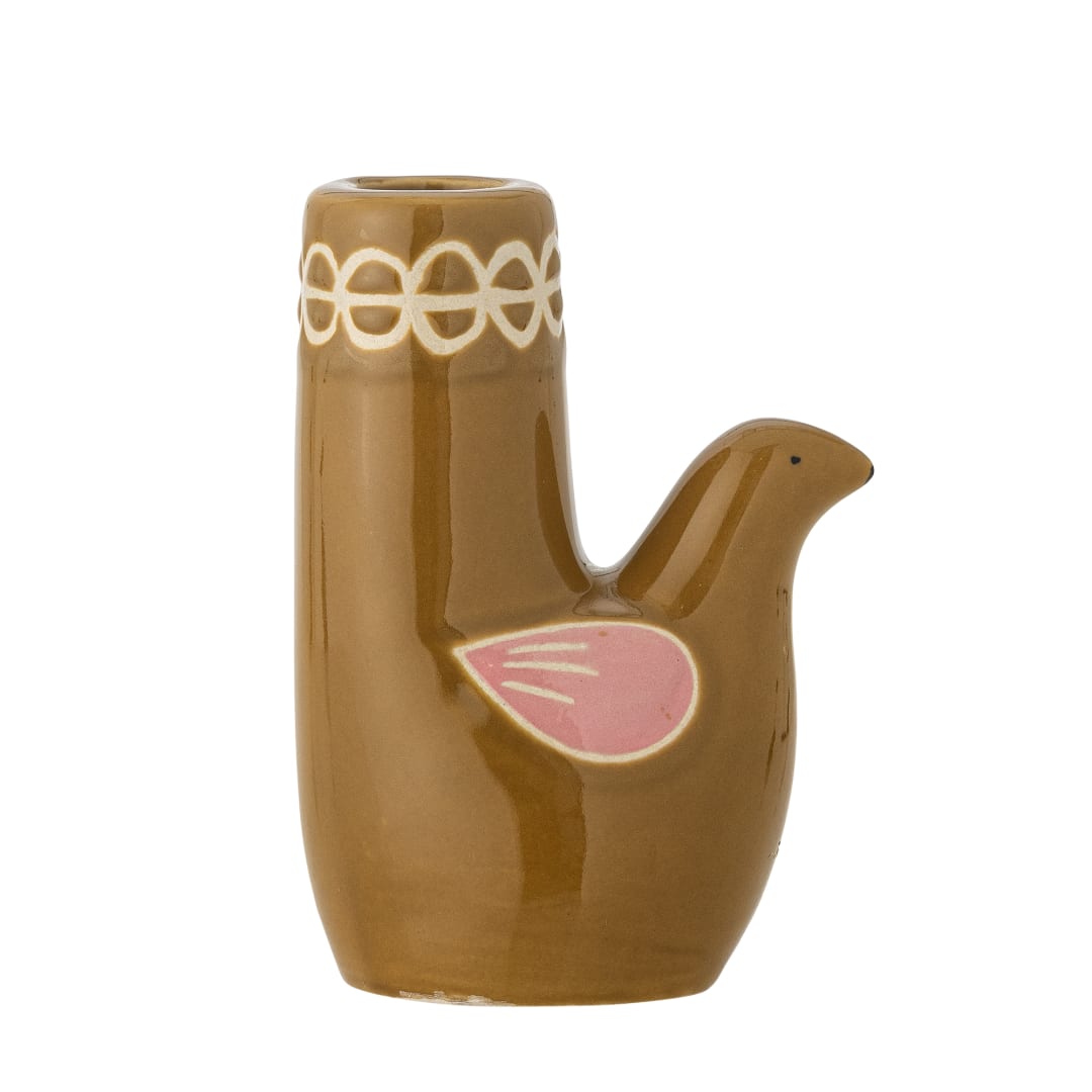 82062734 - Trudy Candle Holder, Brown, Stoneware STOCK: 300