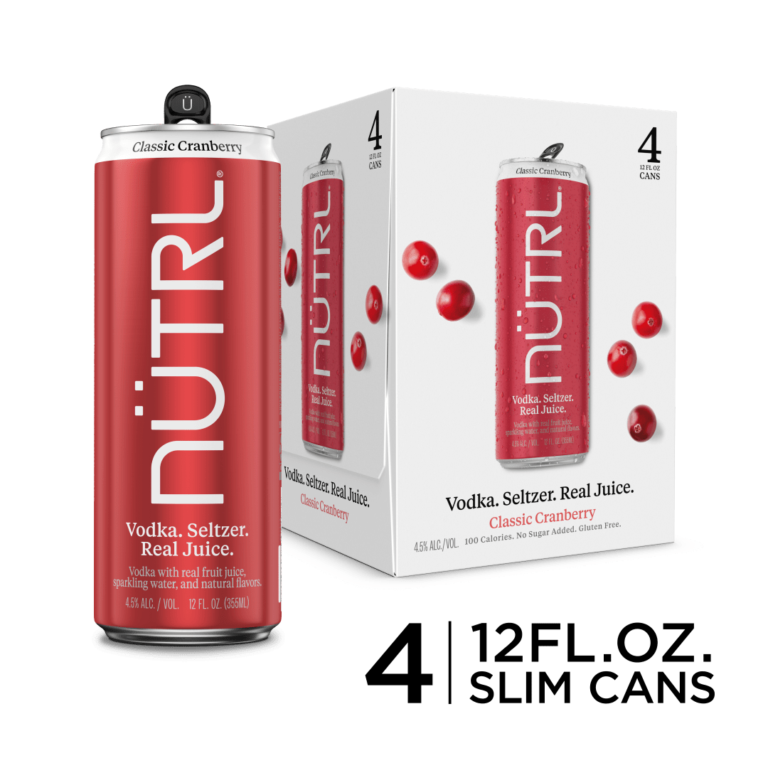Nutrl Classic Cranberry Seltzer 4 - 12 fl oz Cans