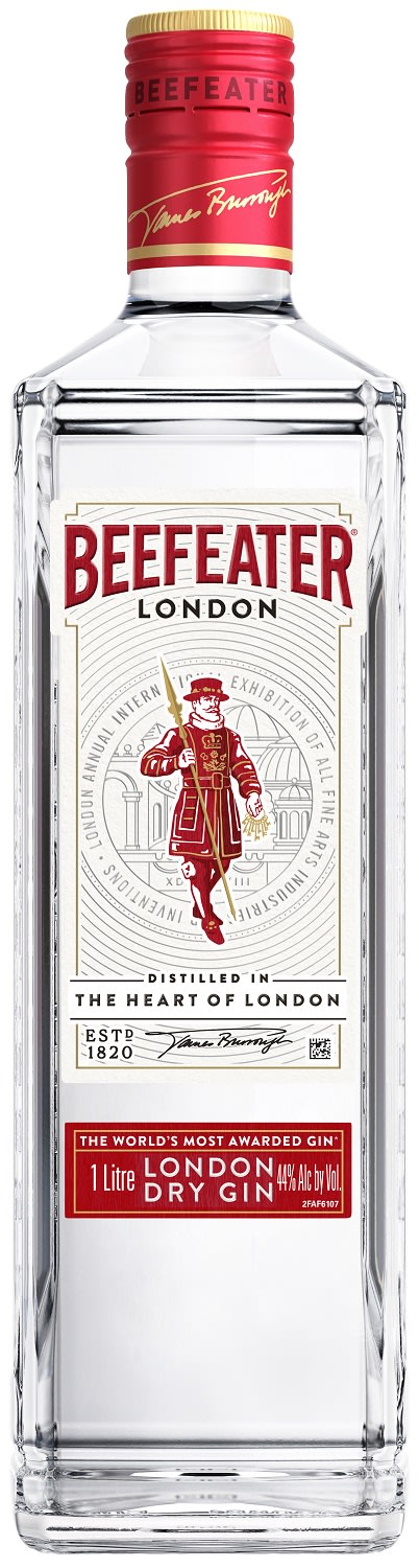 Beefeater London Dry Gin, 1 L Bottle, 80 Proof