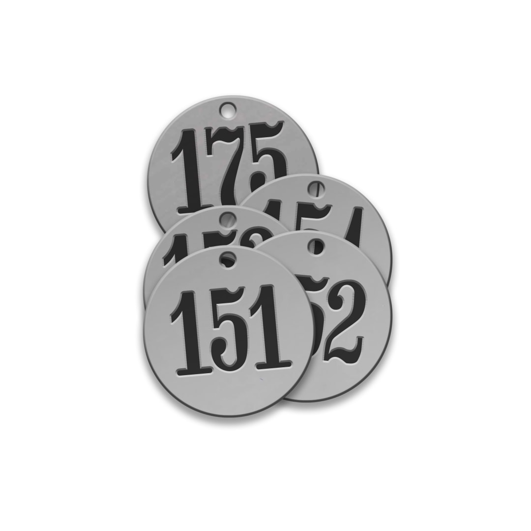 Pre-Marked Tag-Round 151-175 1" Stainless Steel 25 Pack