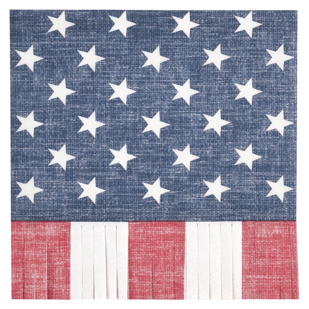 Classic Americana Fringe Luncheon Napkins, 16ct
