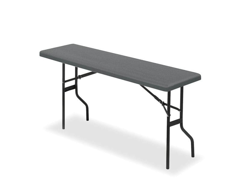 IndestrucTable® Classic Folding Table, Charcoal - 18" x 60"