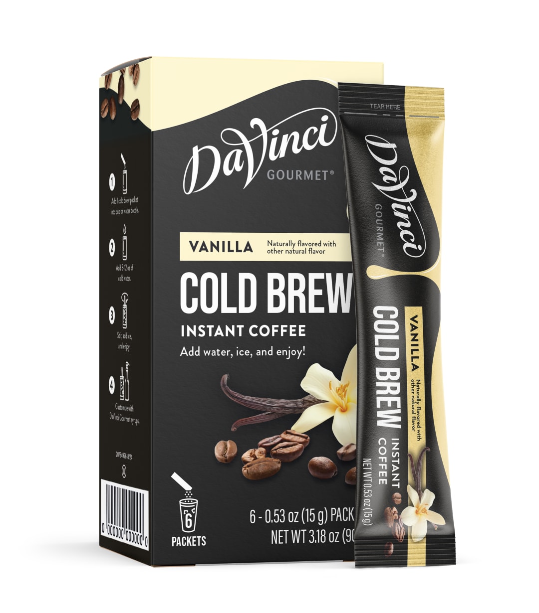 DaVinci Gourmet Vanilla Cold Brew Stick Pack, 8 x 6 (15g) ct