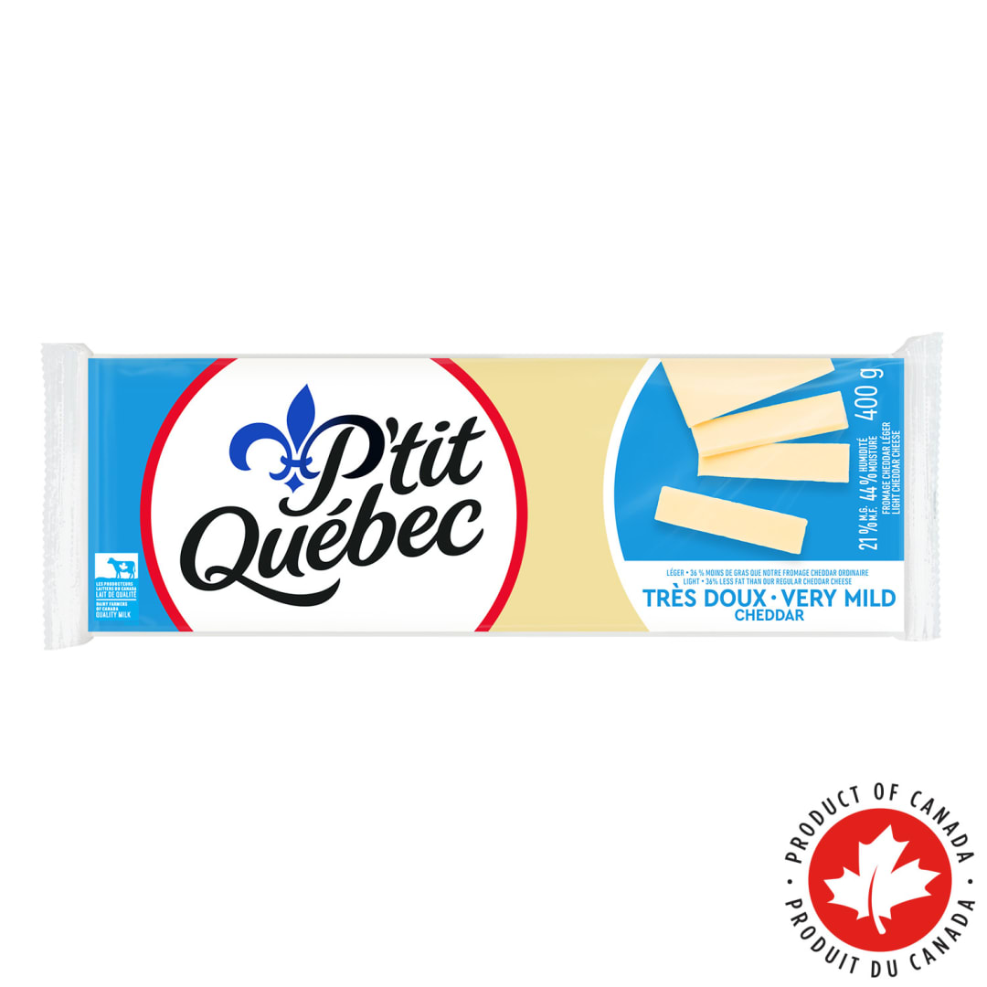 P'tit Québec Light Very Mild Cheddar Cheese, 400g