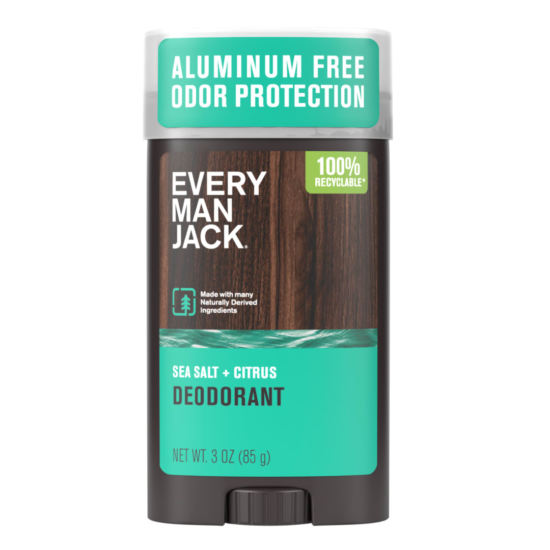 Every Man Jack Sea Salt + Citrus Aluminum-Free Deodorant for Men, Naturally Derived, 3 oz