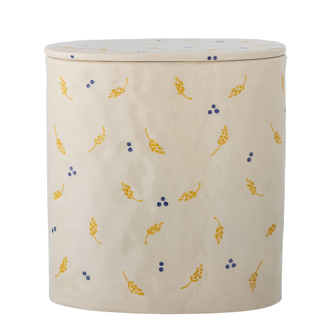 82062421 - Pippine Jar w/Lid, Nature, Stoneware STOCK: 268