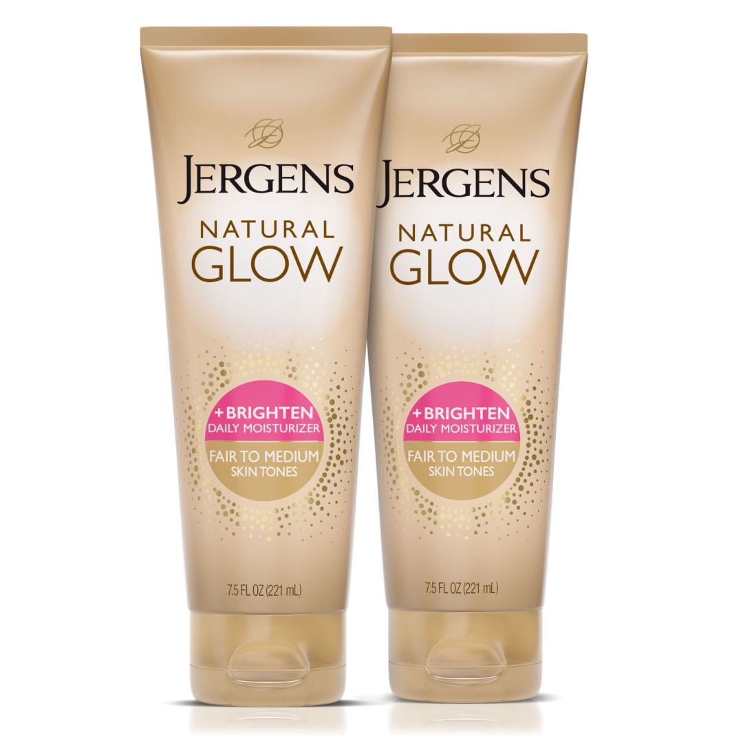 Jergens Natural Glow Self Tanner Body Lotion, Fair To Medium, 7.5 oz, 2 pk