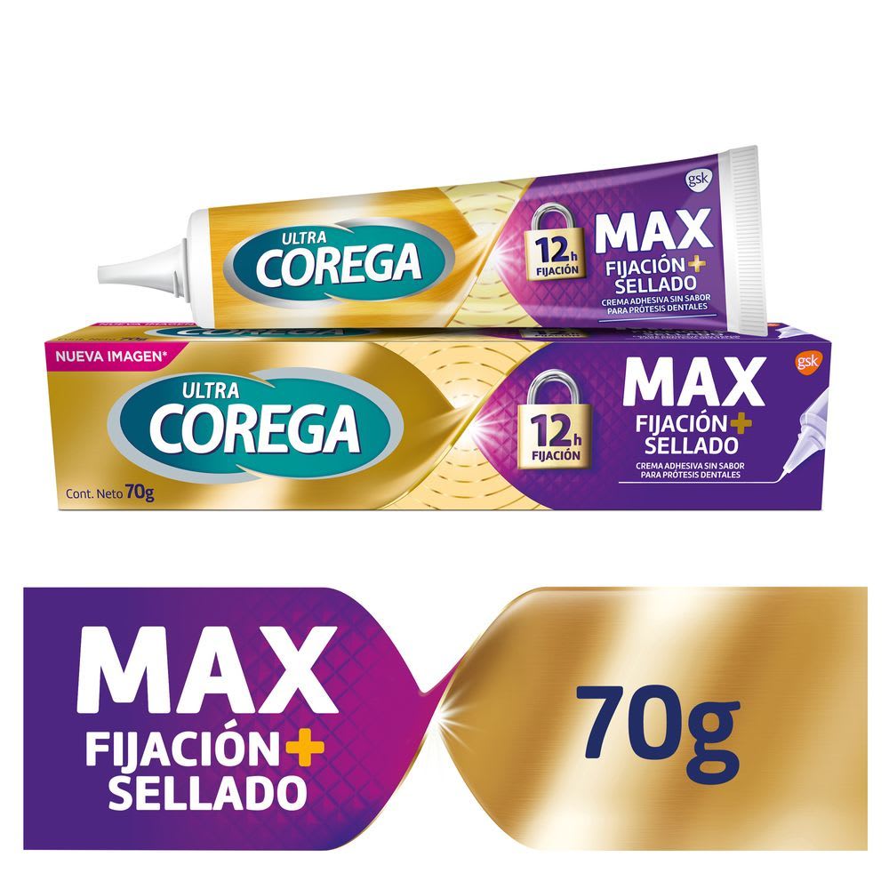 Ultra Corega Máximo Sellado Crema Adhesiva para Prótesis Dentales 70g