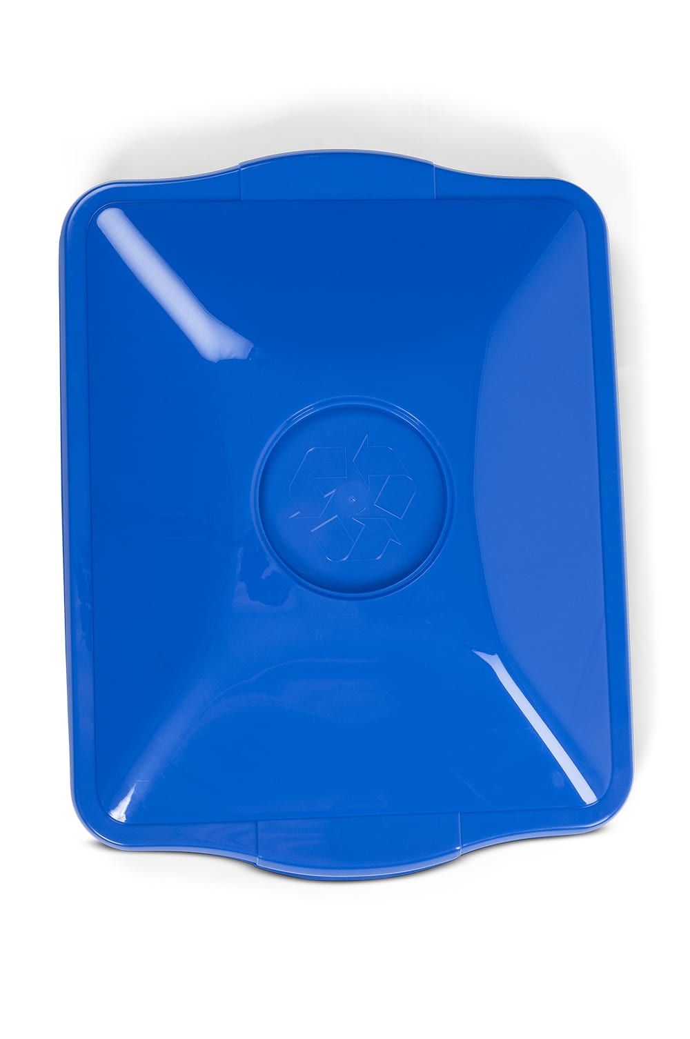 22 Gallon Blue Rectangular Solid Recycling Bin Lid