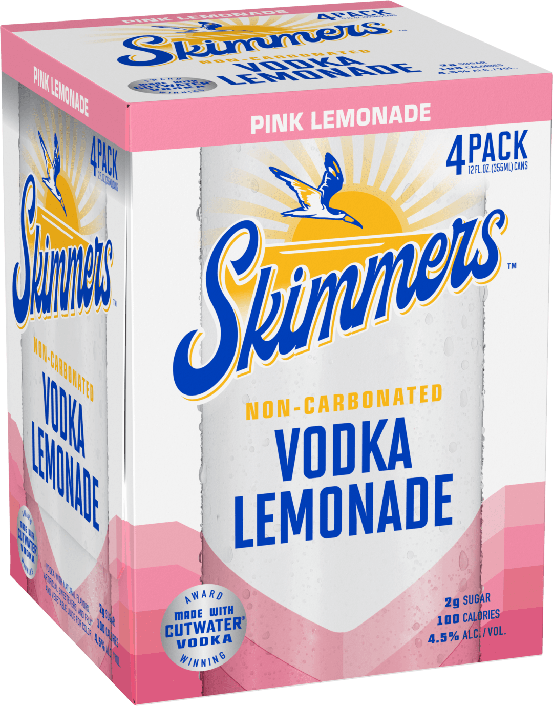 Skimmers Non-Carbonated Vodka Pink Lemonade 4 Pack 12 fl oz Cans