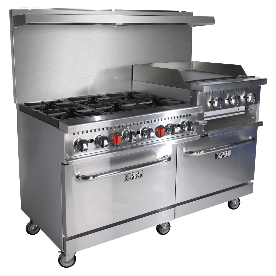 BDGR-6024GB/NG - BD,Gas Range 60 W",Grid/Broiler 24",6BR NG,Casters