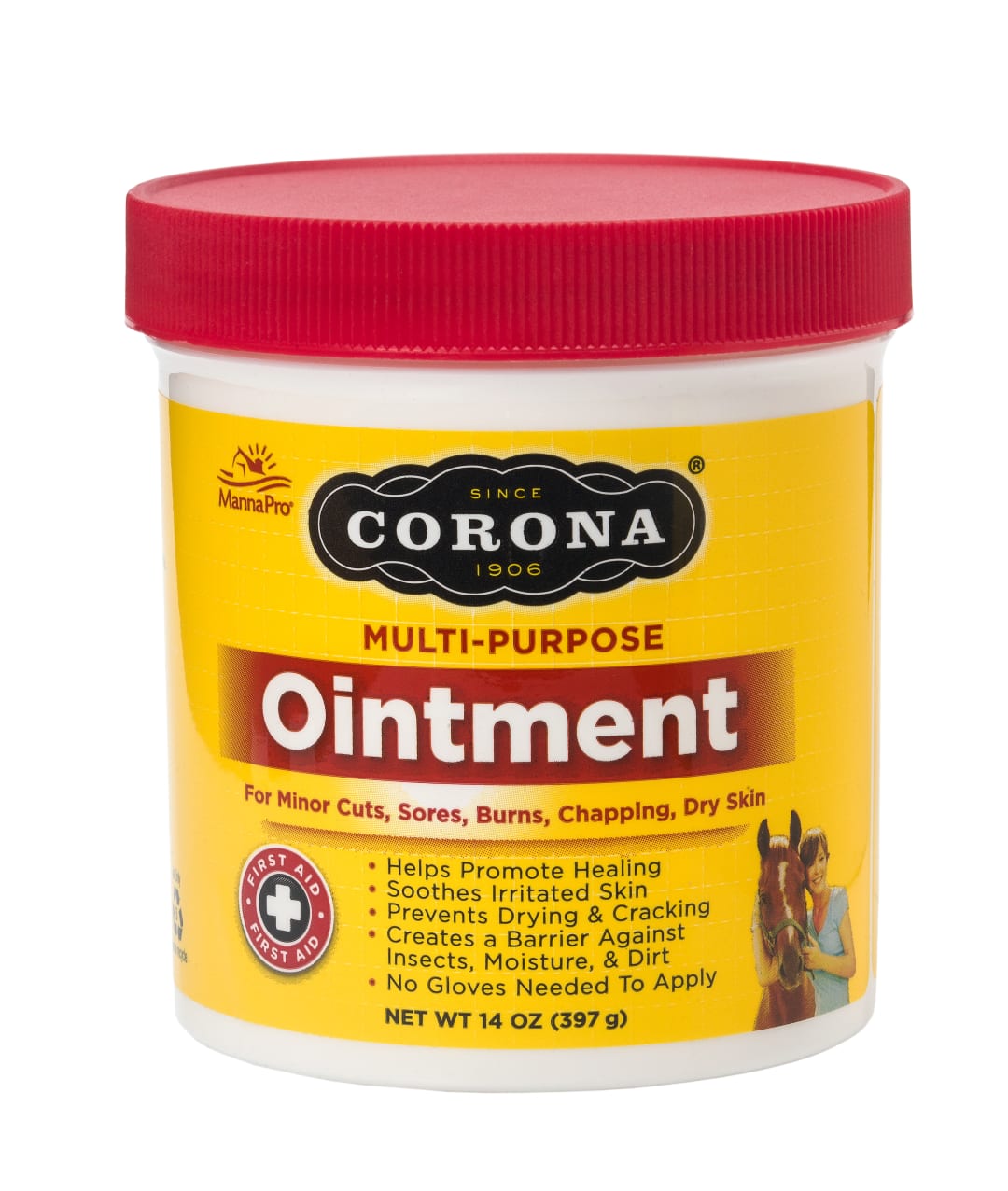 Corona Ointment | Multi-Purpose | Use on Horses, Cattle, Dogs, Cats | Treats Minor Cuts, Sores, Burns, Chapping, and Dry Skin | 14 Ounces