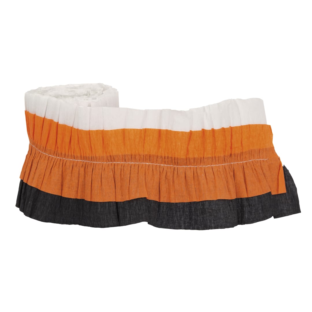 Black & Orange Tissue Paper Festoon Garland, 9 ft