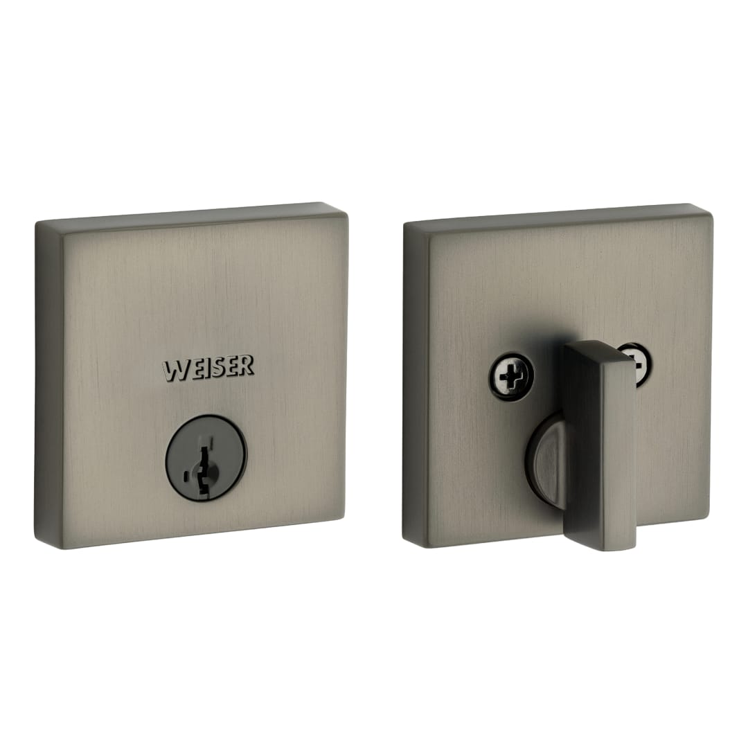 Downtown Single Cylinder Deadbolt featuring SmartKey Security™ in Gunmetal