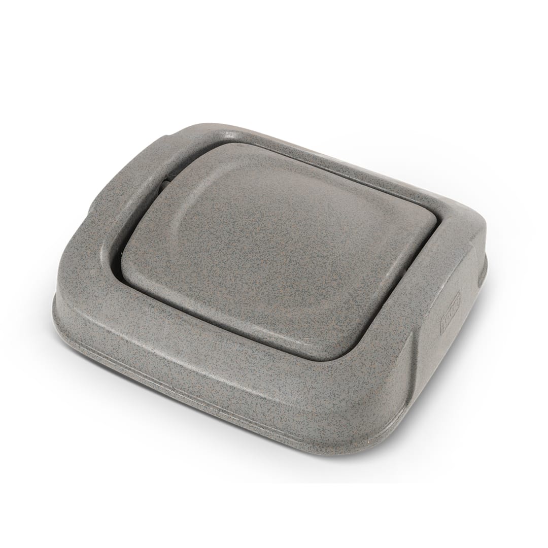 Slimline 25 Gal. Square Swinging Trash Can Lid - Graystone