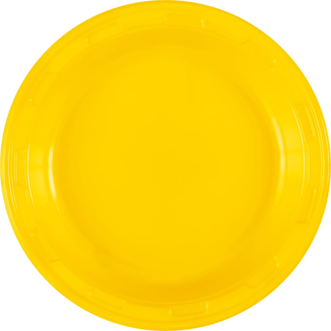 Sunshine Yellow Solid Round 7" Plastic Dessert Plates, 50ct