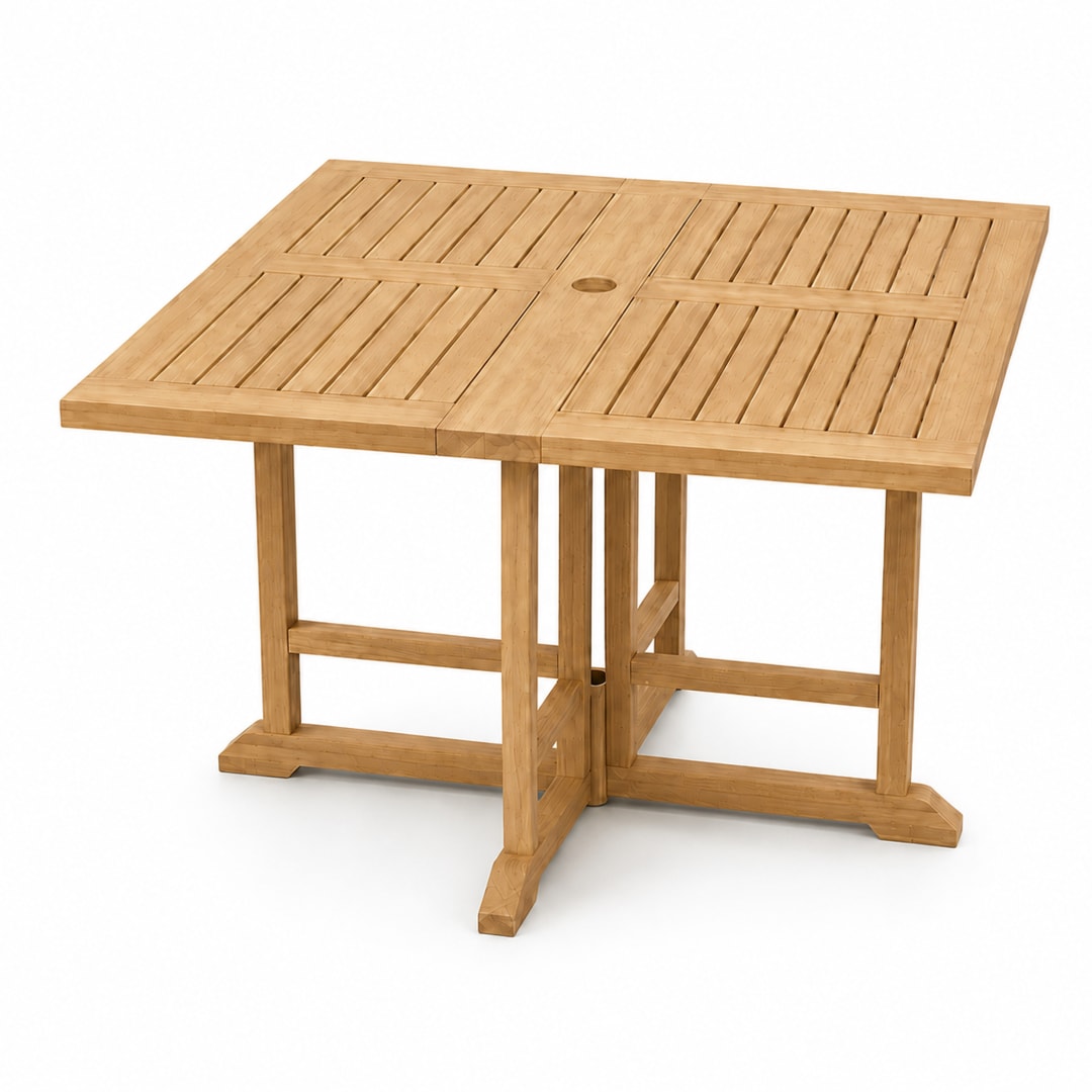 47" x 47" Square Foldable Teak Outdoor Patio Dining Table
