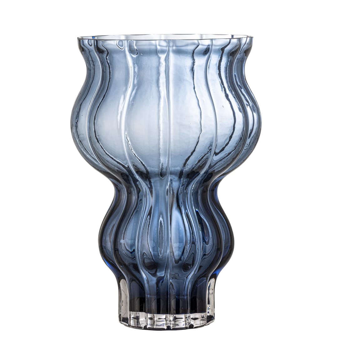 82061718 - Zanna Vase, Blue, Glass STOCK: 275