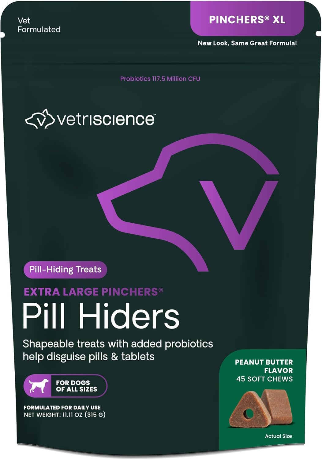 VS Pinchers Pill Hiders, Dogs, Peanut Butter, 45ct