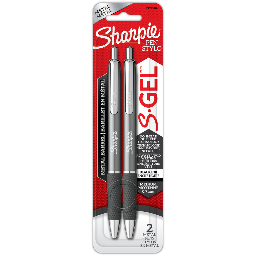 SHRP GEL GNMTL 0.7MM 2CT BLACK REPACK