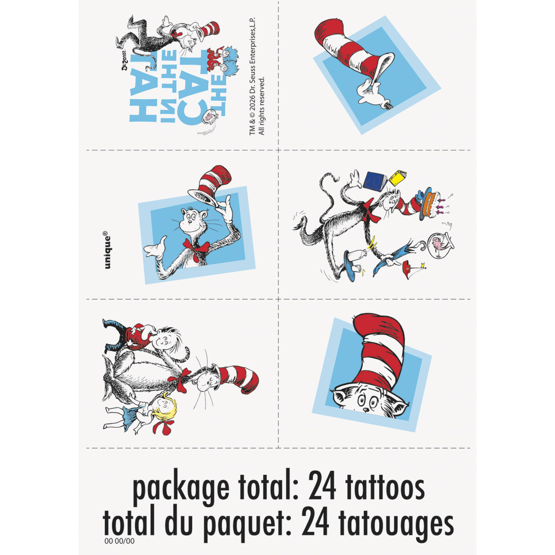 Cat in the Hat Tattoos, 24ct