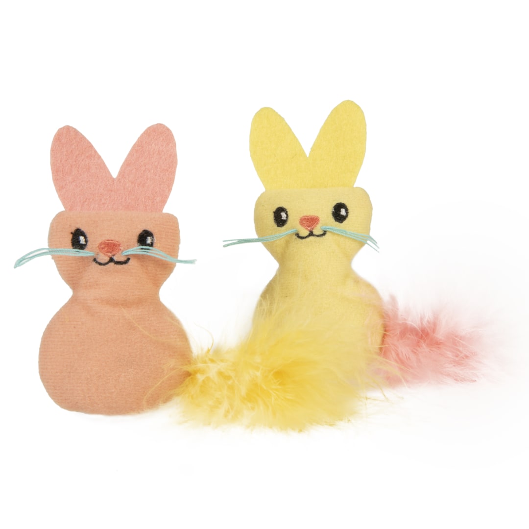 SmartyKat Spring Bunnies (Set of 2) Springtime Plush Bunnies Catnip Cat Toys