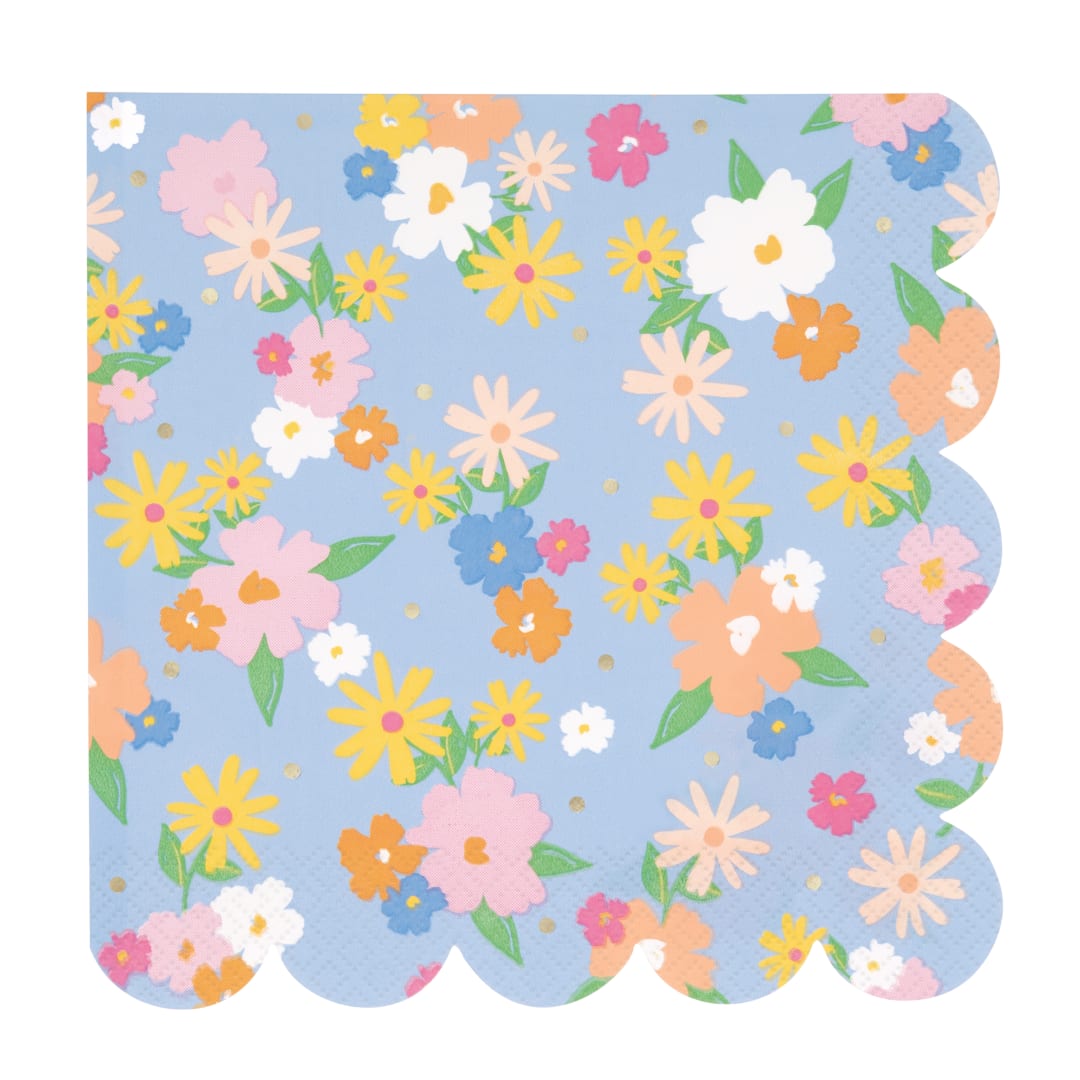 Spring Garden Scalloped Luncheon Napkins, 16ct - Foil Stamping