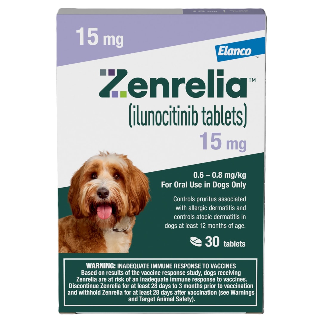 Zenrelia (Ilunocitinib Tablet) | Once Daily Prescription Itch Relief for Dogs | 15 mg (30 Count)
