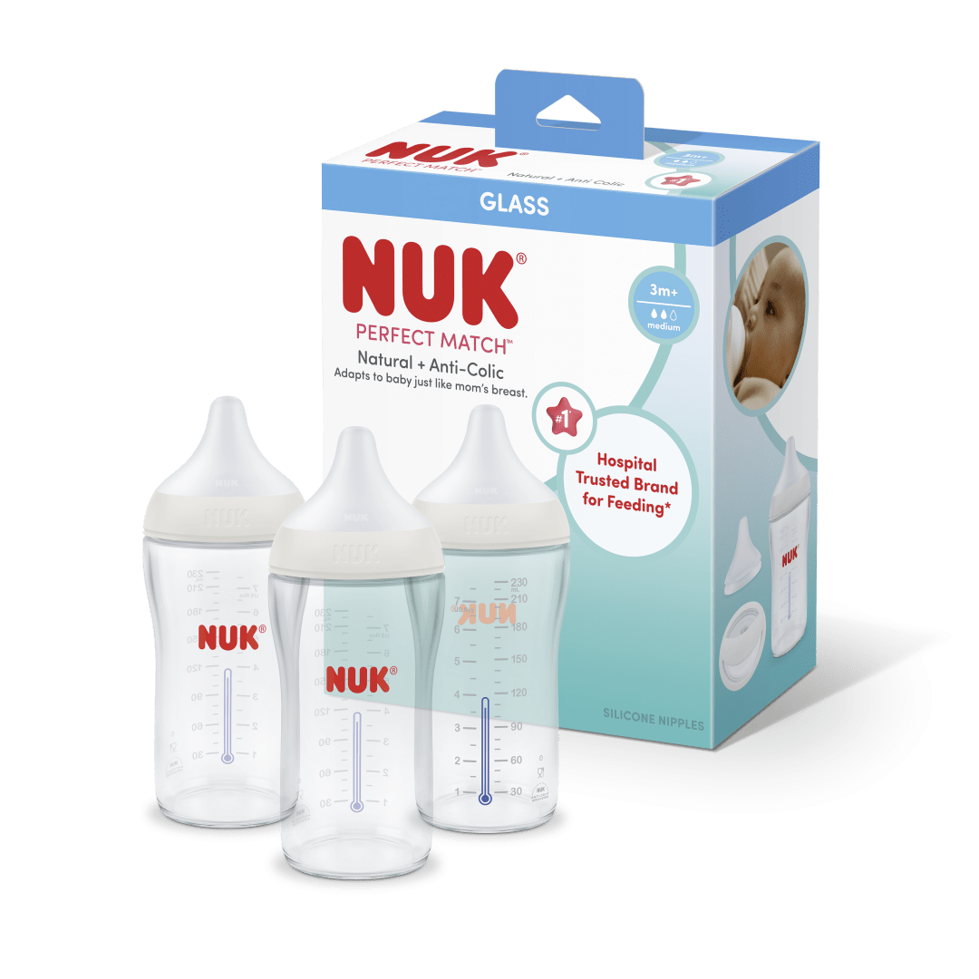 NUK BTL 14317 PM 8Z 3PK GLASS 1/12 EF.C