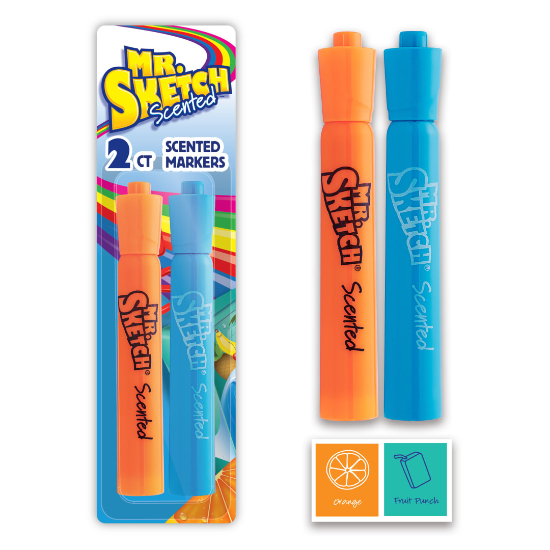 S10APO MR. SKETCH CHISEL BLU/ORNG 2CT