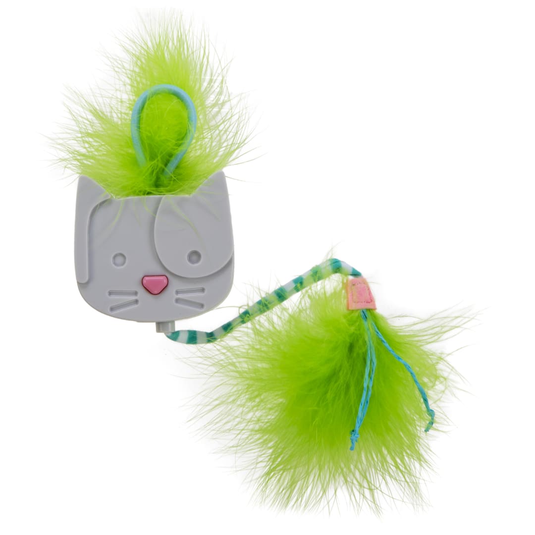 SmartyKat Twirly Tail Hanging Electronic Teaser Cat Toy, Green