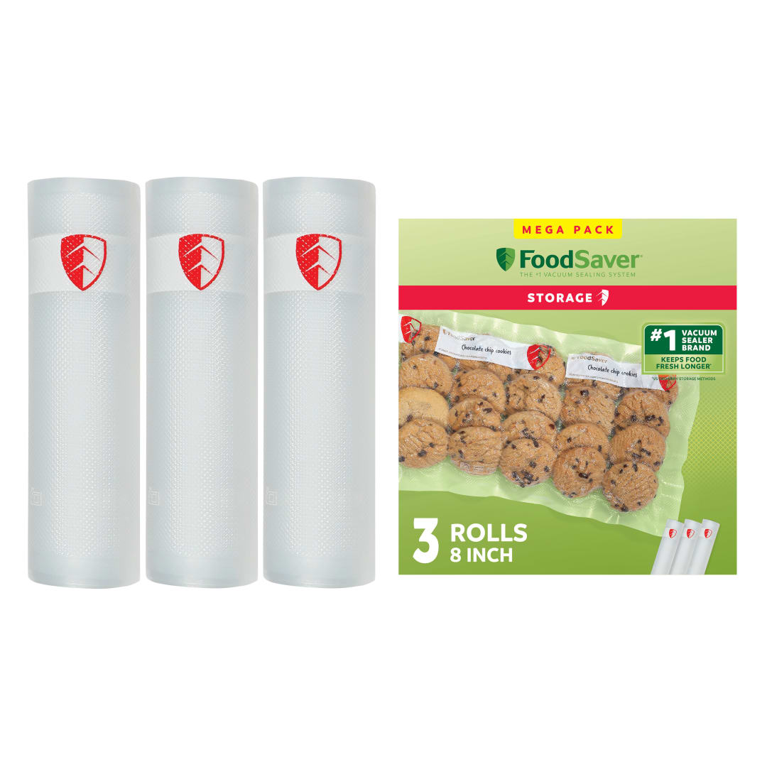 Rouleaux pour scelleuse FoodSaver, paquet de 3, rouleaux de 20,3 cm x 6,71 m, sacs de conservation au format sur mesure sans BPA