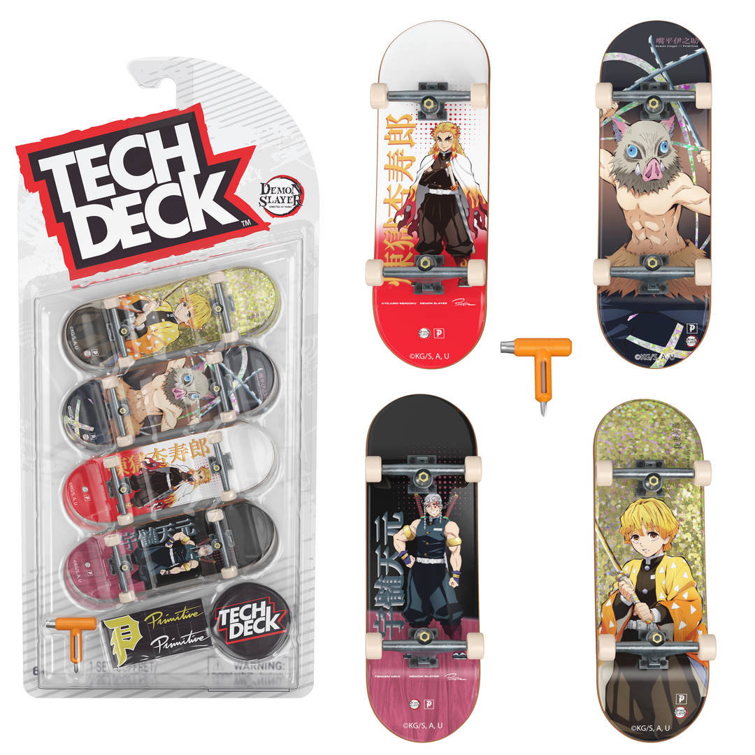 Tech Deck Primitive Demon Slayer Ultra DLX Customizable Fingerboards 4-Pack