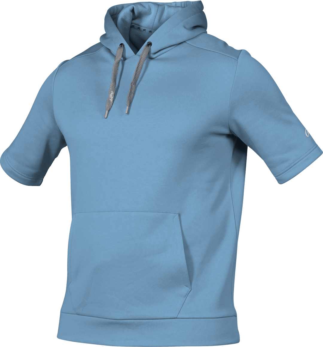 RAWLINGS ADULT COLORSYNC SHORT SLEEVE PERFORMANCE HOODIE - COLUMBIA BLUE - LARGE