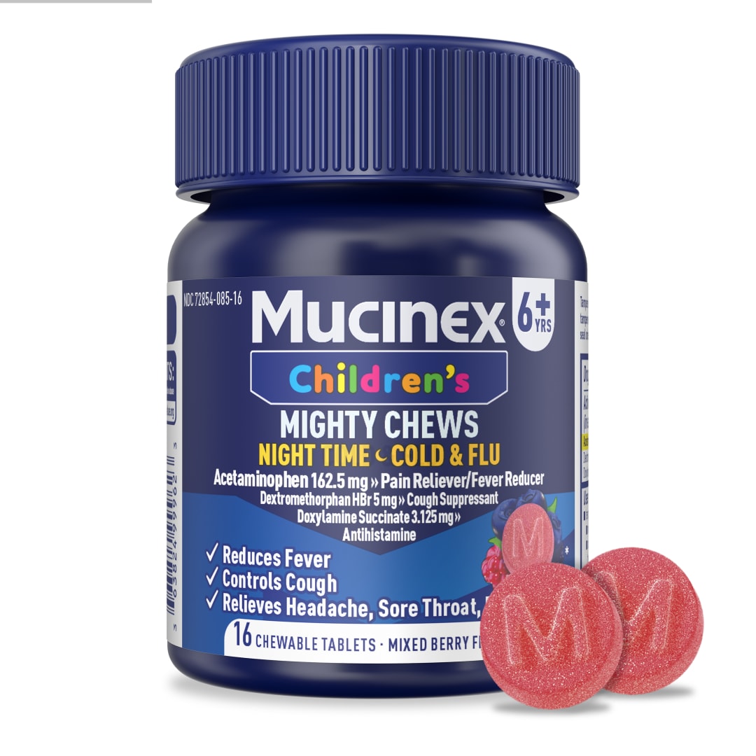 MUCINEX® Children`s Mighty Chews - Cold & Flu Nighttime 24/16 ct.
