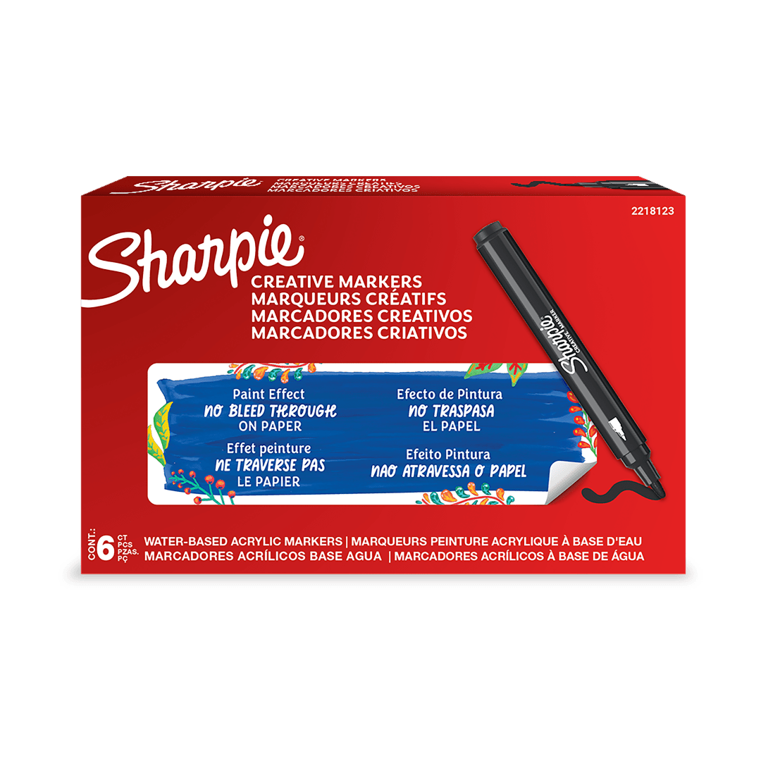 Sharpie Creative Marker, Water-Based Acrylic Marker, Bullet Tip, Black, 1 Count